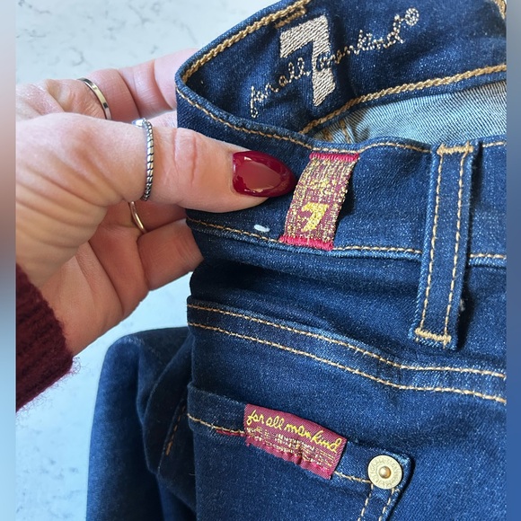 7 For All Mankind Ali High Waist Dark Blue Bootcut Stretch Jeans - Picture 15 of 16